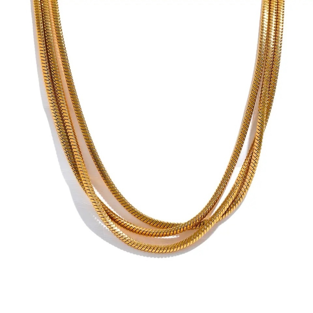 Golden Cascade Layered Necklace